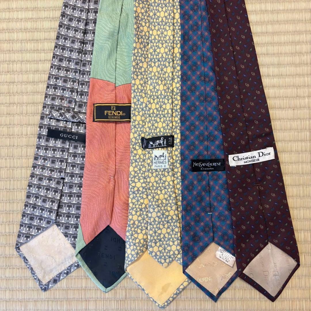 ハイブランドネクタイ 50本セット 全てシルク グッチ エルメス まとめ売り