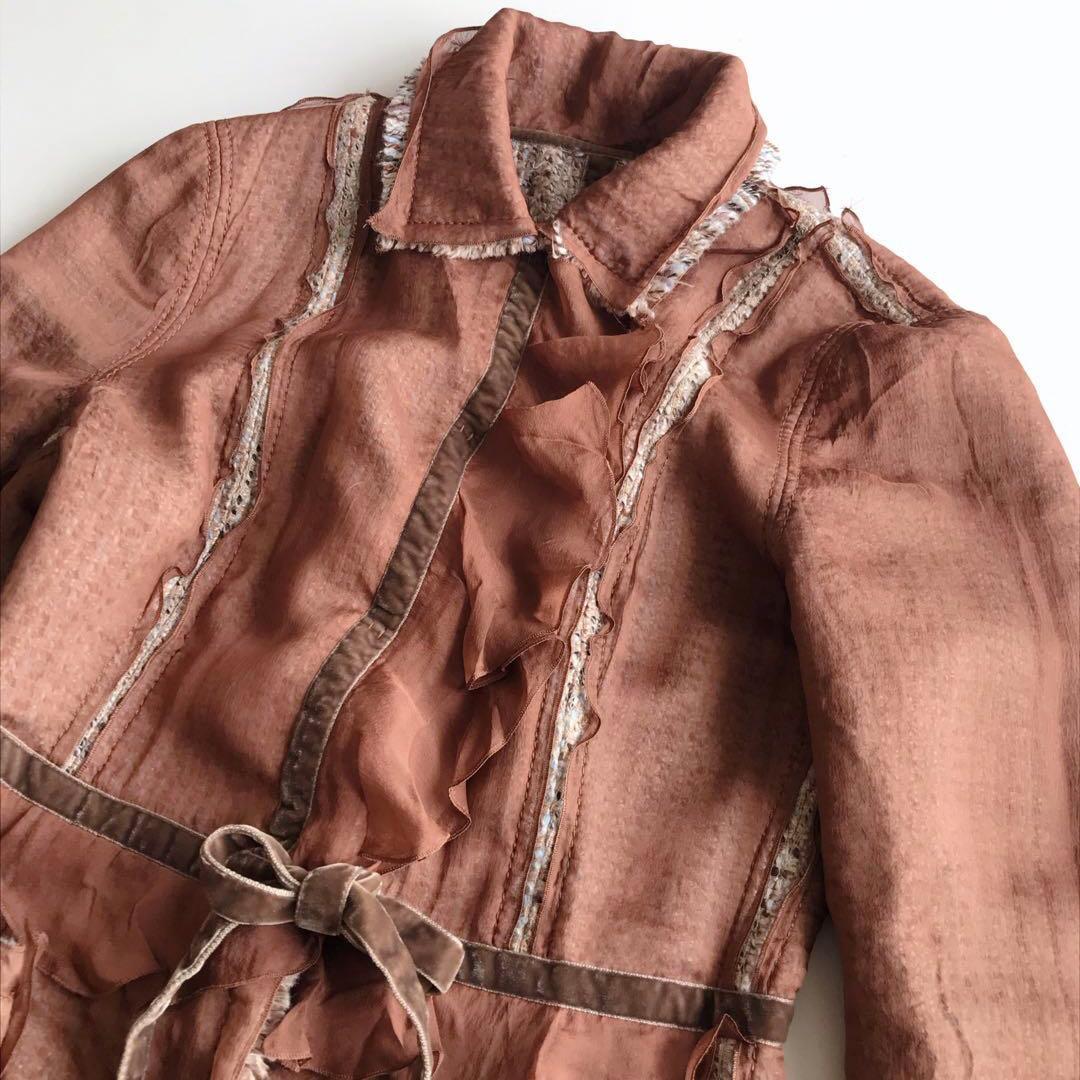 アルベルタフェレッティ　コート　ツイード　リバーシブル