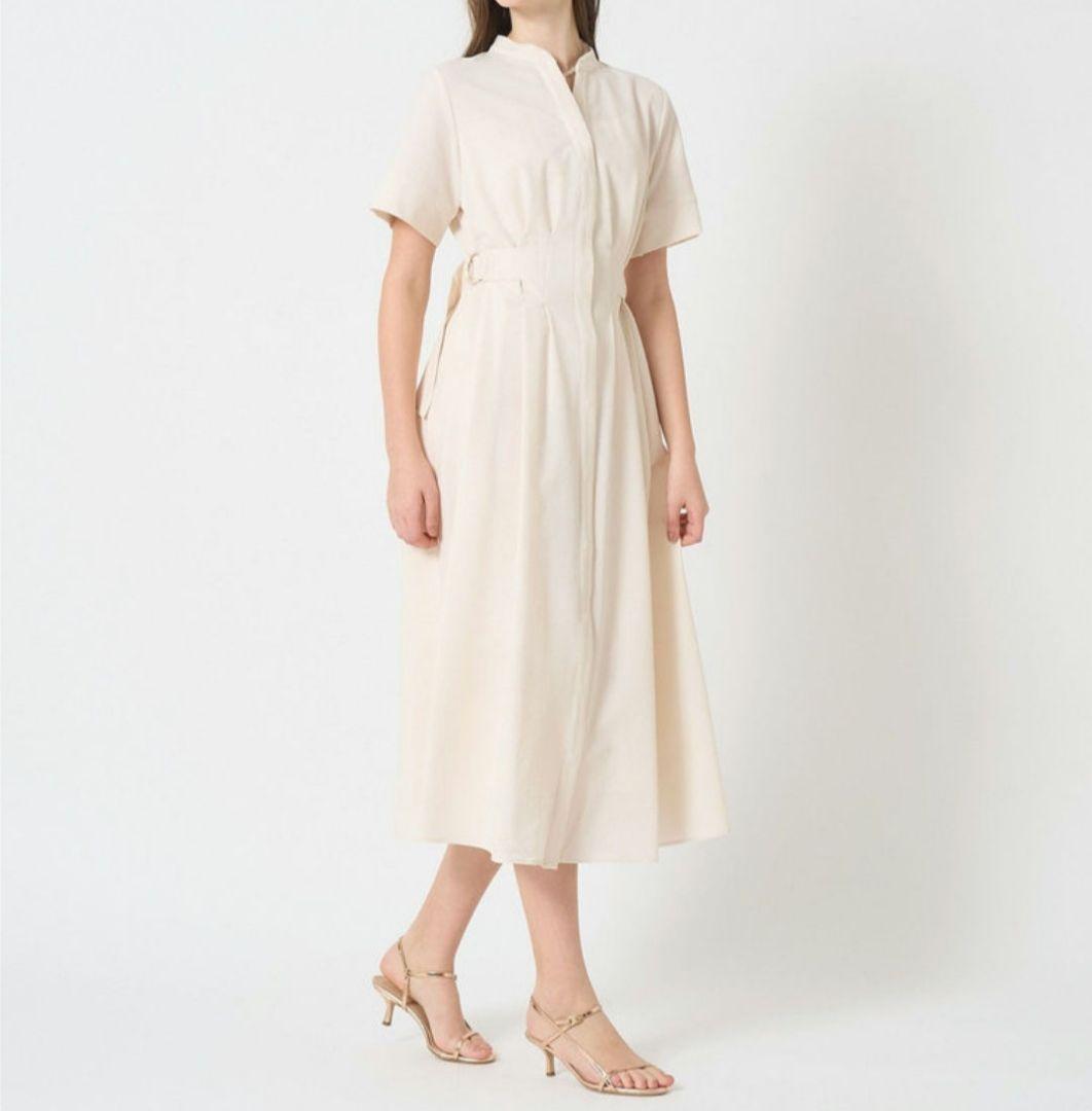 25年♡極美品✨アナイ サッカーストレッチサイドベルトワンピース ベージュ L