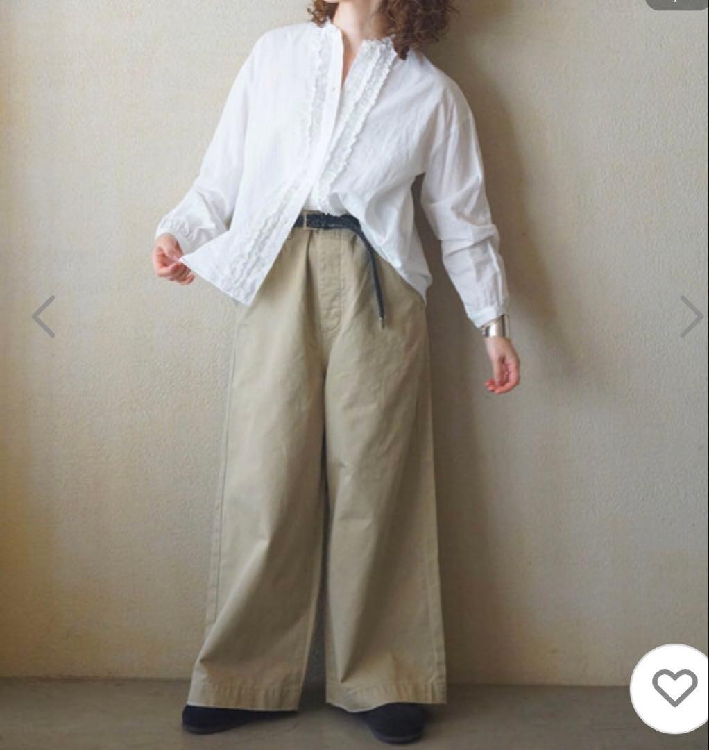 ワッシャーフリルブラウス　白　即完売　予約購入　ジャーナルスタンダードラックス