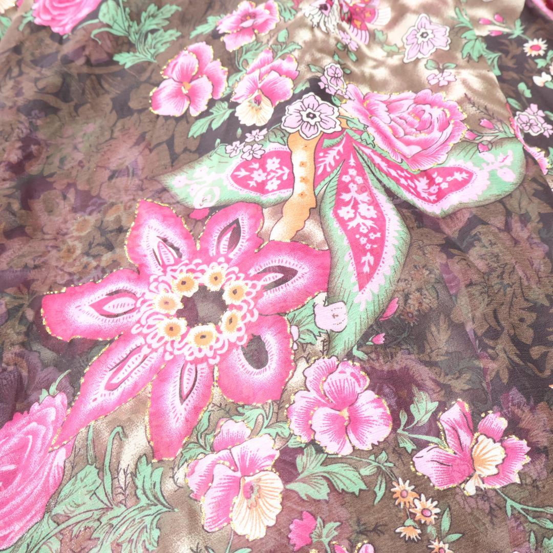 【ベリーダンス用衣装】ブラック×ピンク×ブラウン ボリューム ジプシースカート