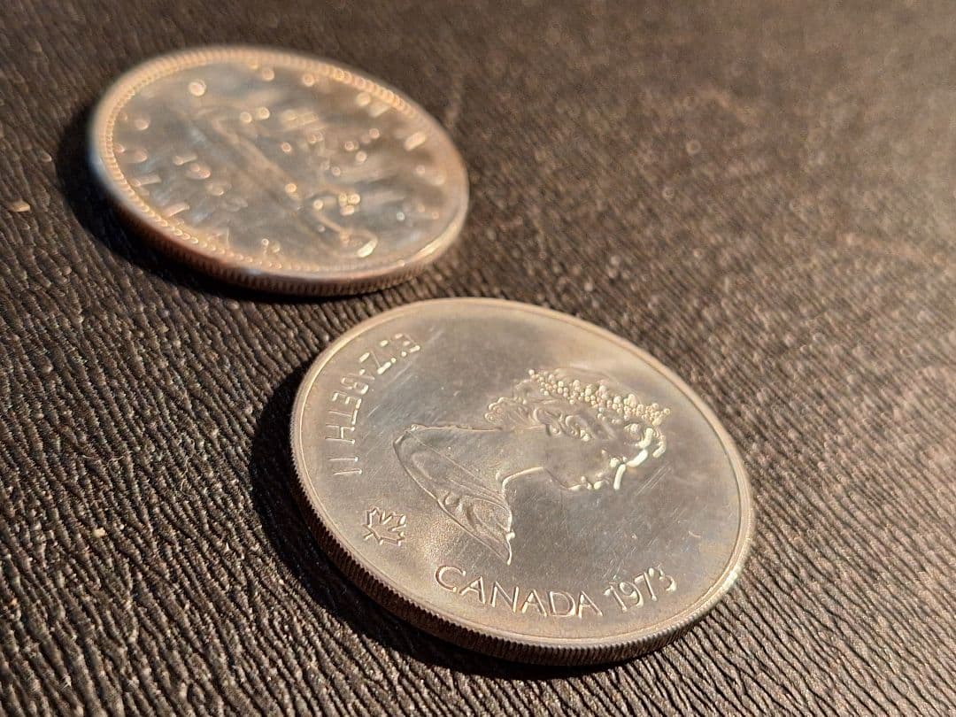 カナダモントリオール1976年５ドル銀貨 カナダ1965年dollar 銀貨