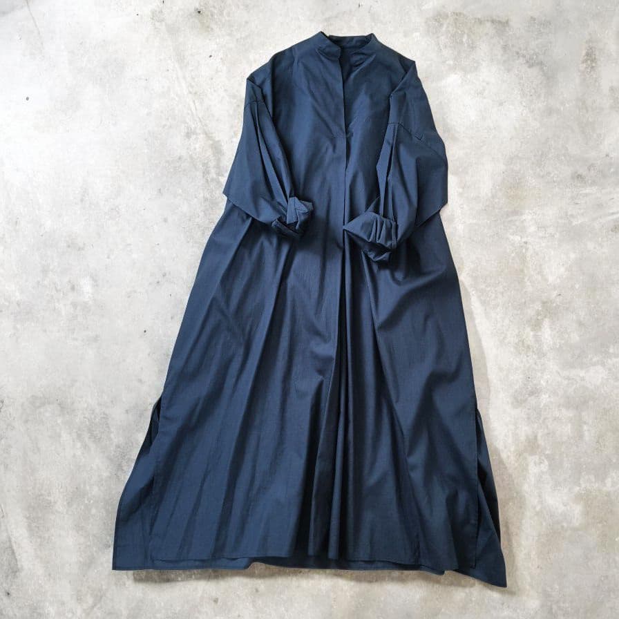 シャツワンピ　マキシ丈　ロングワンピース　ネイビー　未使用 エリオポール