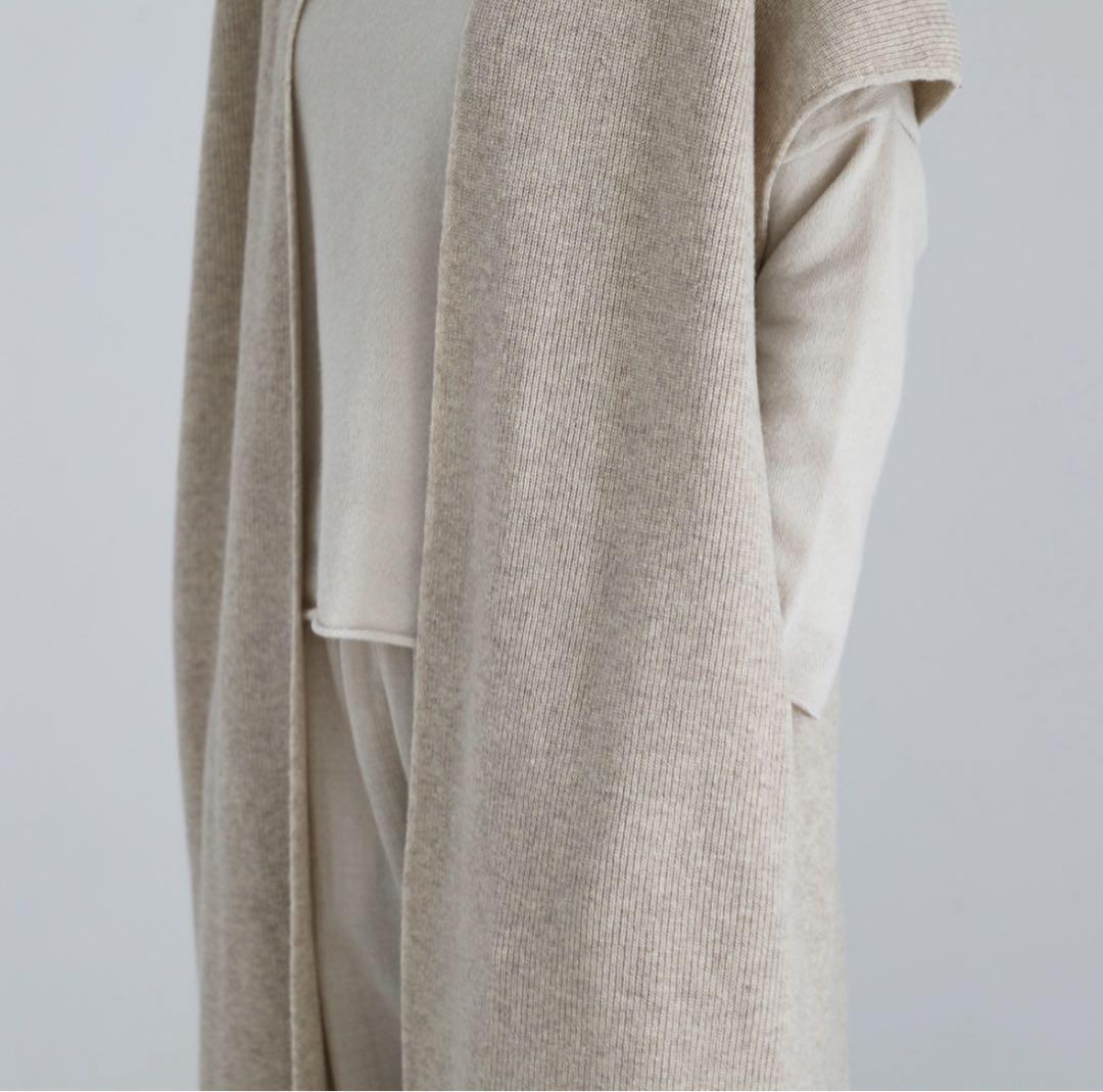 シロワン様　エヴァムエヴァ　ウール畦ロングベスト　wool 100%