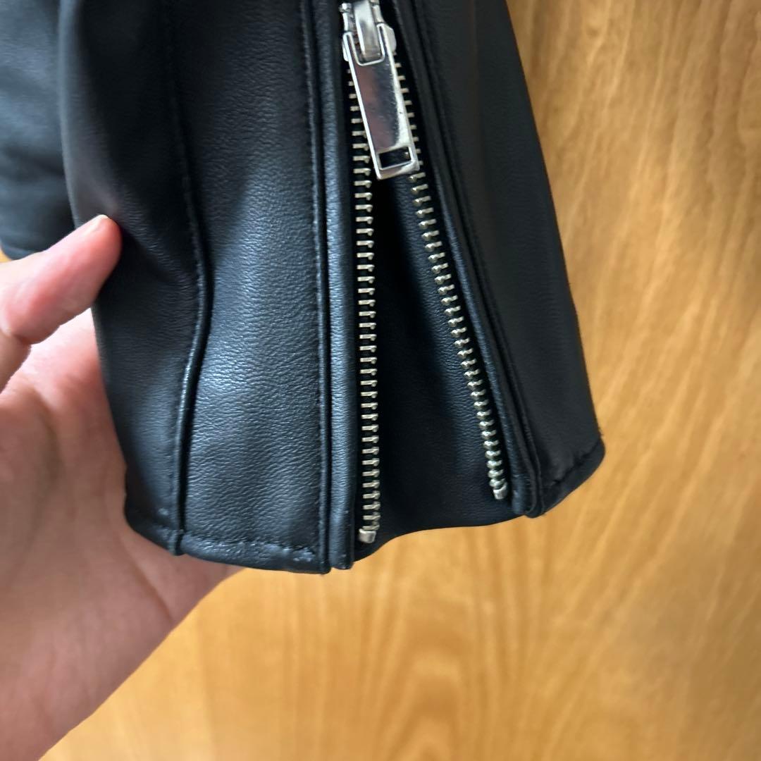 STUDIOUS レザージャケット シングルライダース ノーカラー 羊革　3