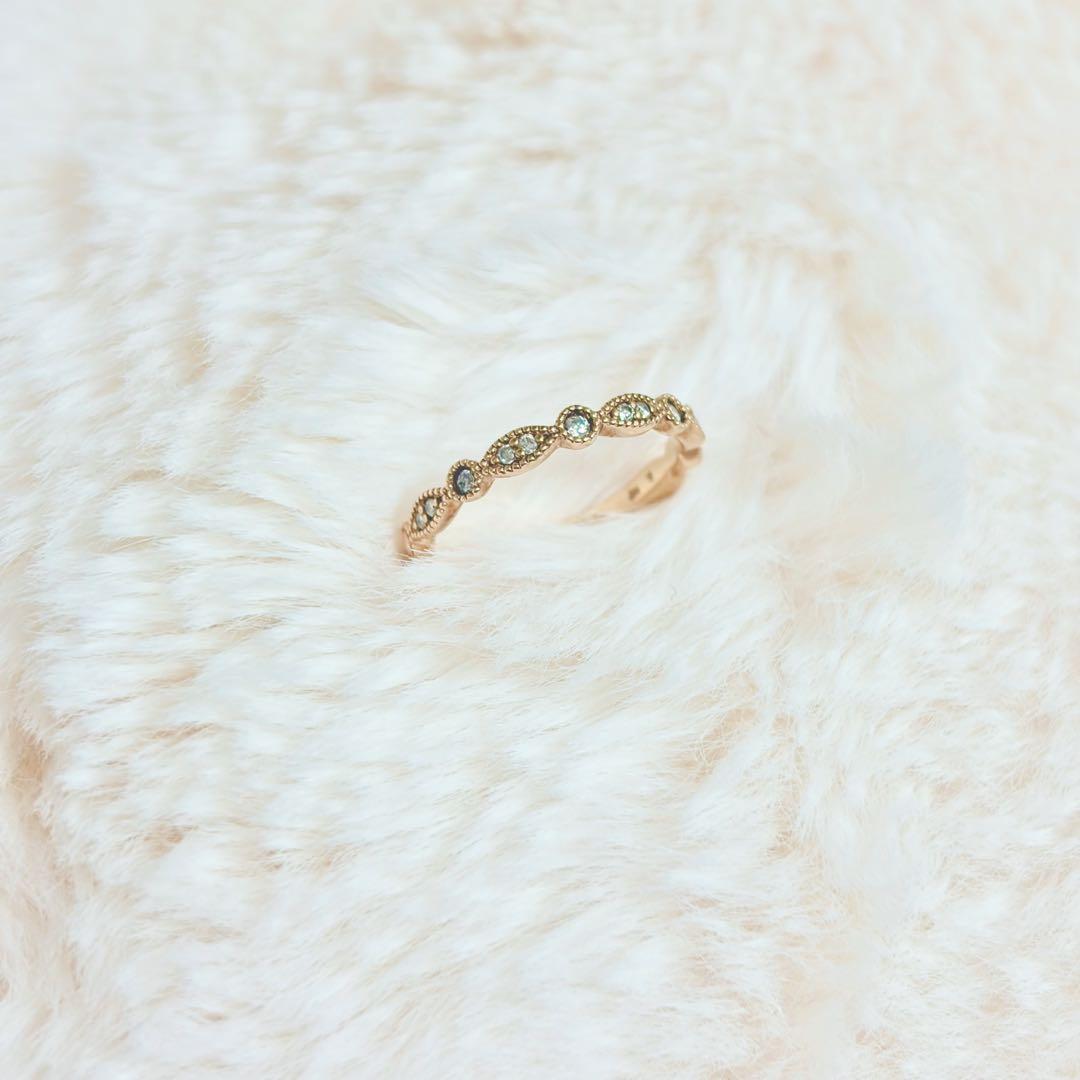 難あり) 組曲ジュエリー k10イエローゴールド ダイヤモンド リング #7