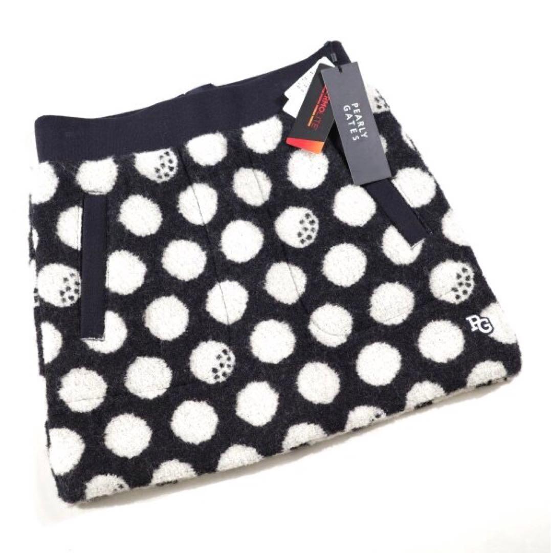 【PEARLY GATES】秋冬 ドット柄 THERMOLITE スカート0番S