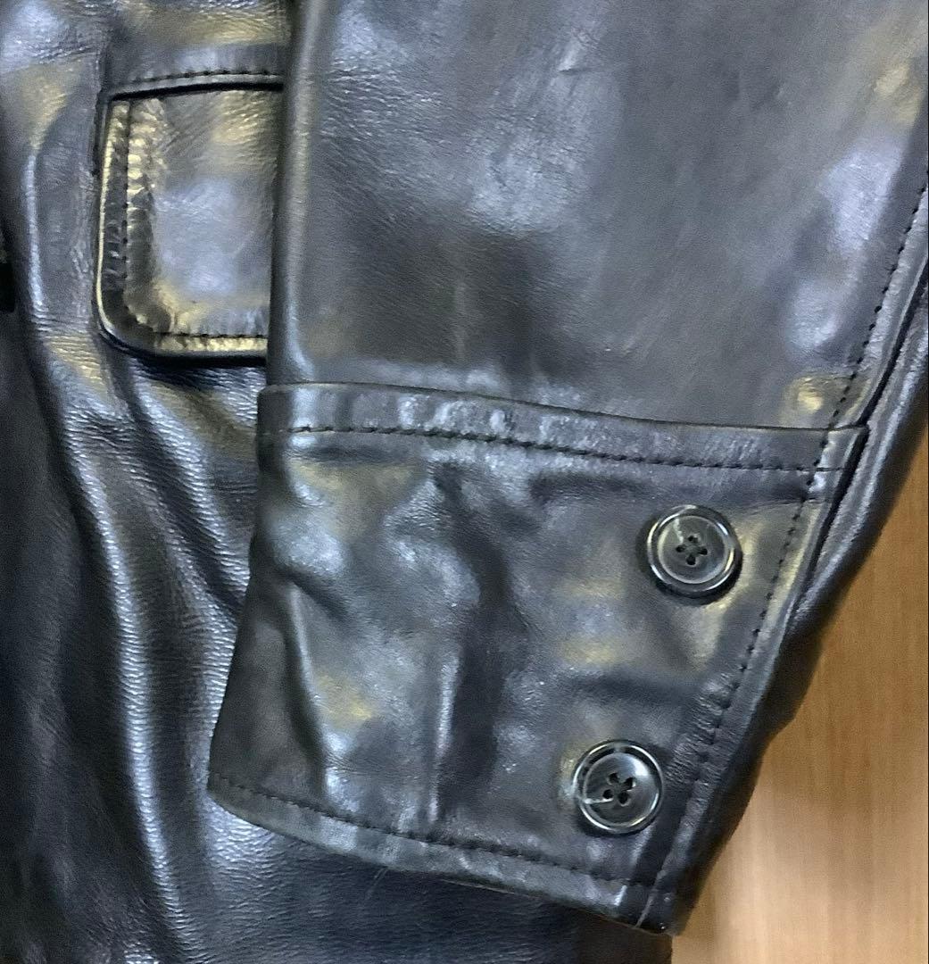 [希少] Aero Leather 黒ステアハイド バーンストーマー 本革 34