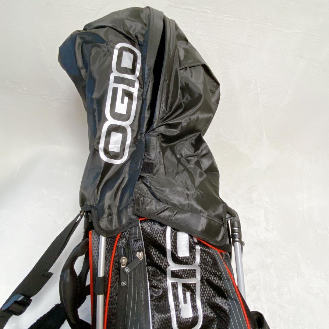 美品　OGIO オジオ　スタンド付キャディバッグ　エッジ　8分割　黒　赤　高性能