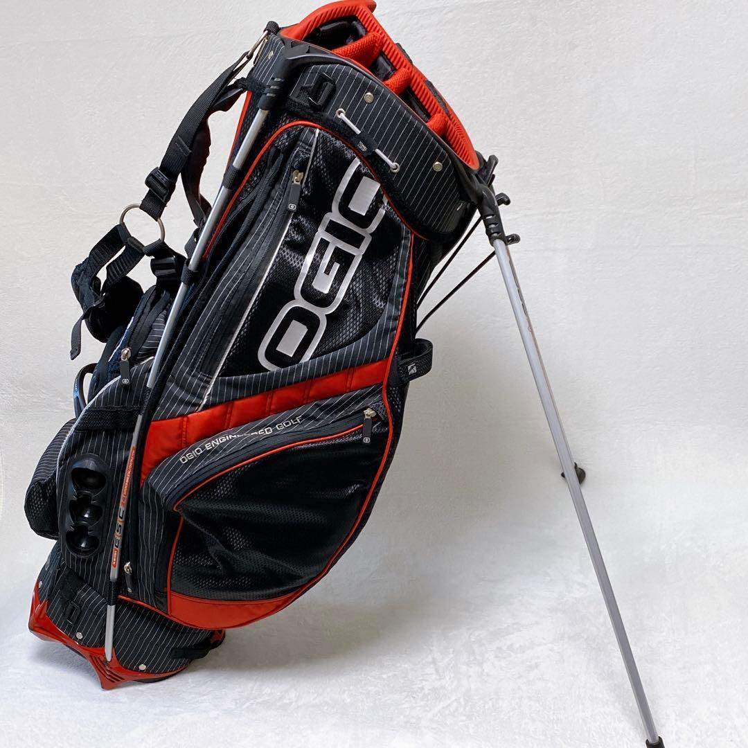 美品　OGIO オジオ　スタンド付キャディバッグ　エッジ　8分割　黒　赤　高性能