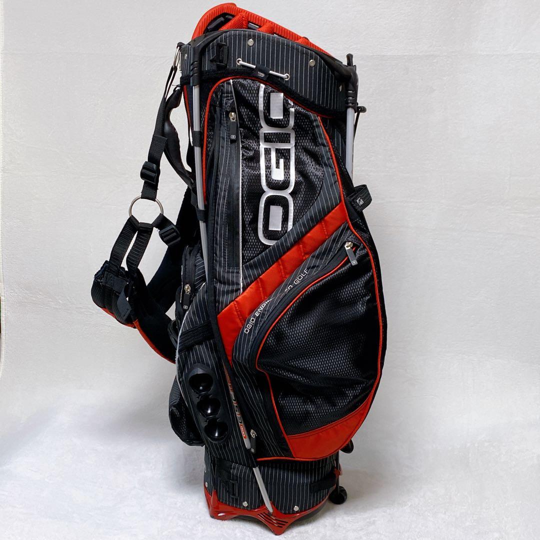 美品　OGIO オジオ　スタンド付キャディバッグ　エッジ　8分割　黒　赤　高性能