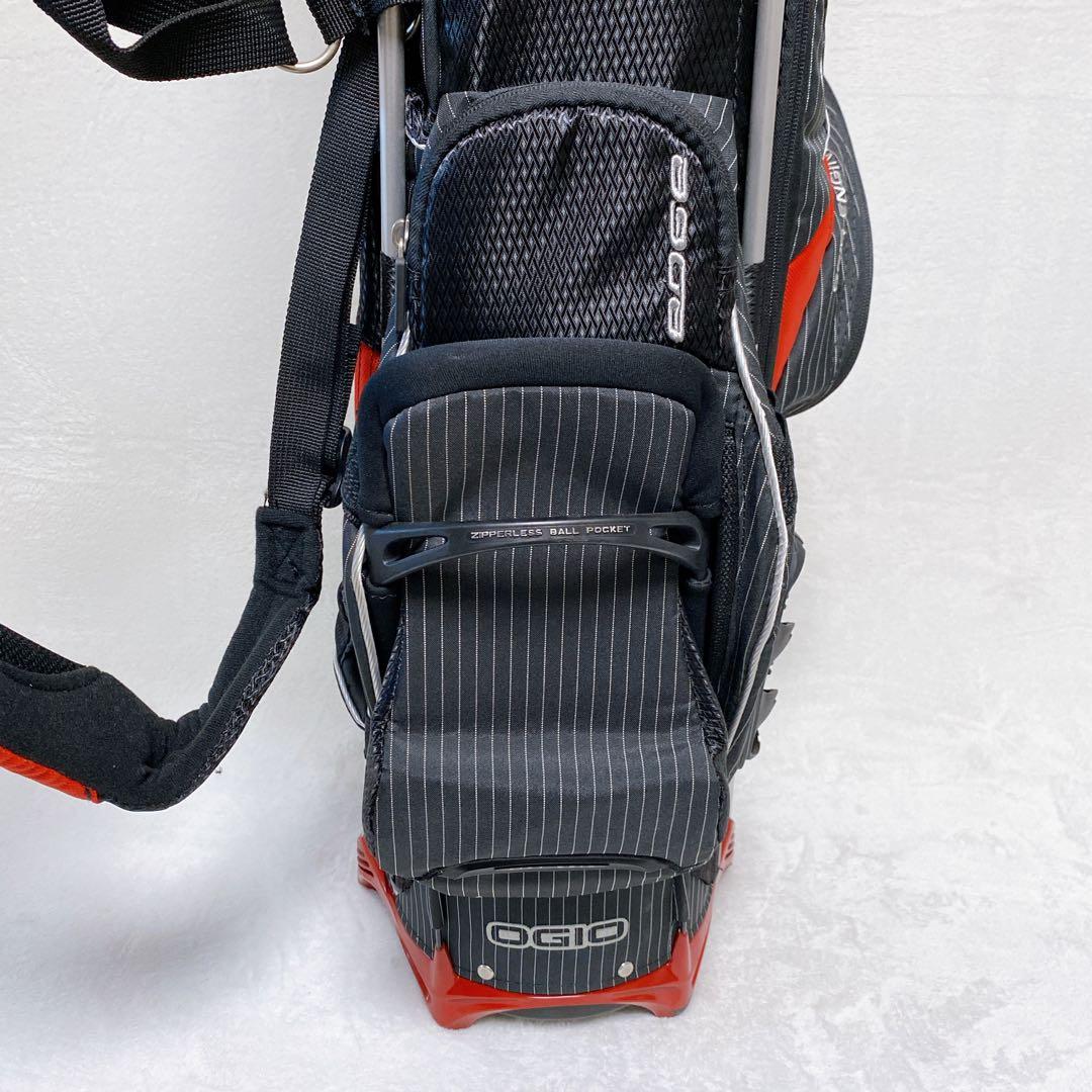 美品　OGIO オジオ　スタンド付キャディバッグ　エッジ　8分割　黒　赤　高性能