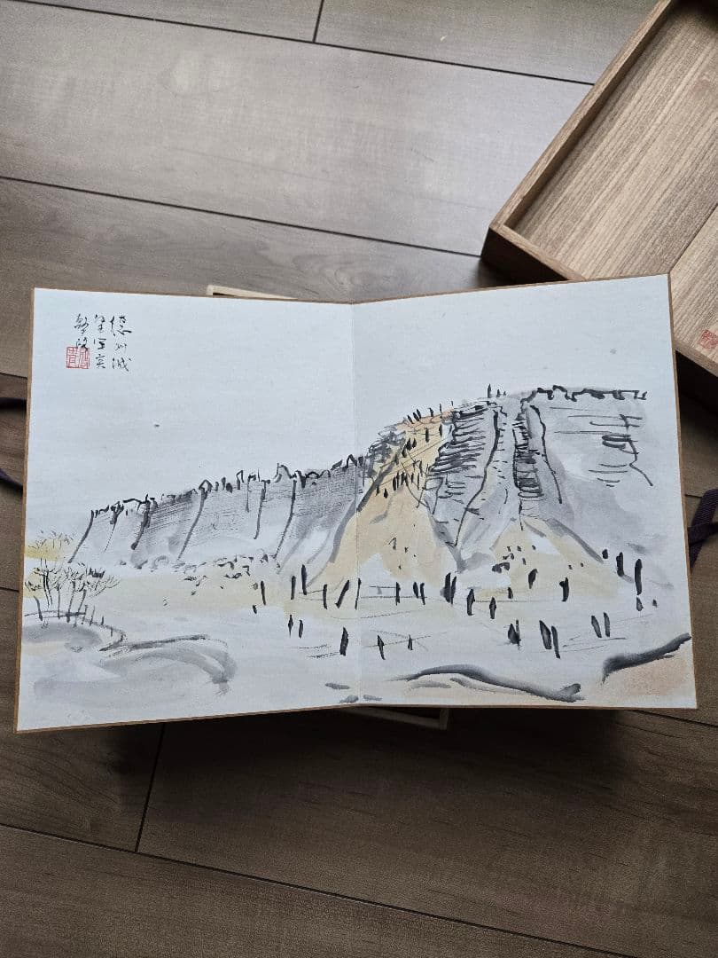 従軍画家肉筆　「北支戦績」　画帳　中国戦前風景　日本軍　昭和13年