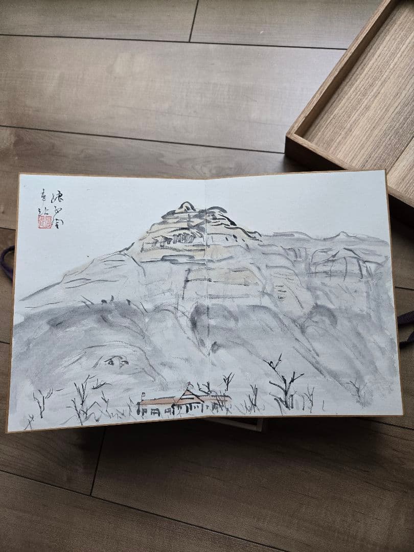 従軍画家肉筆　「北支戦績」　画帳　中国戦前風景　日本軍　昭和13年