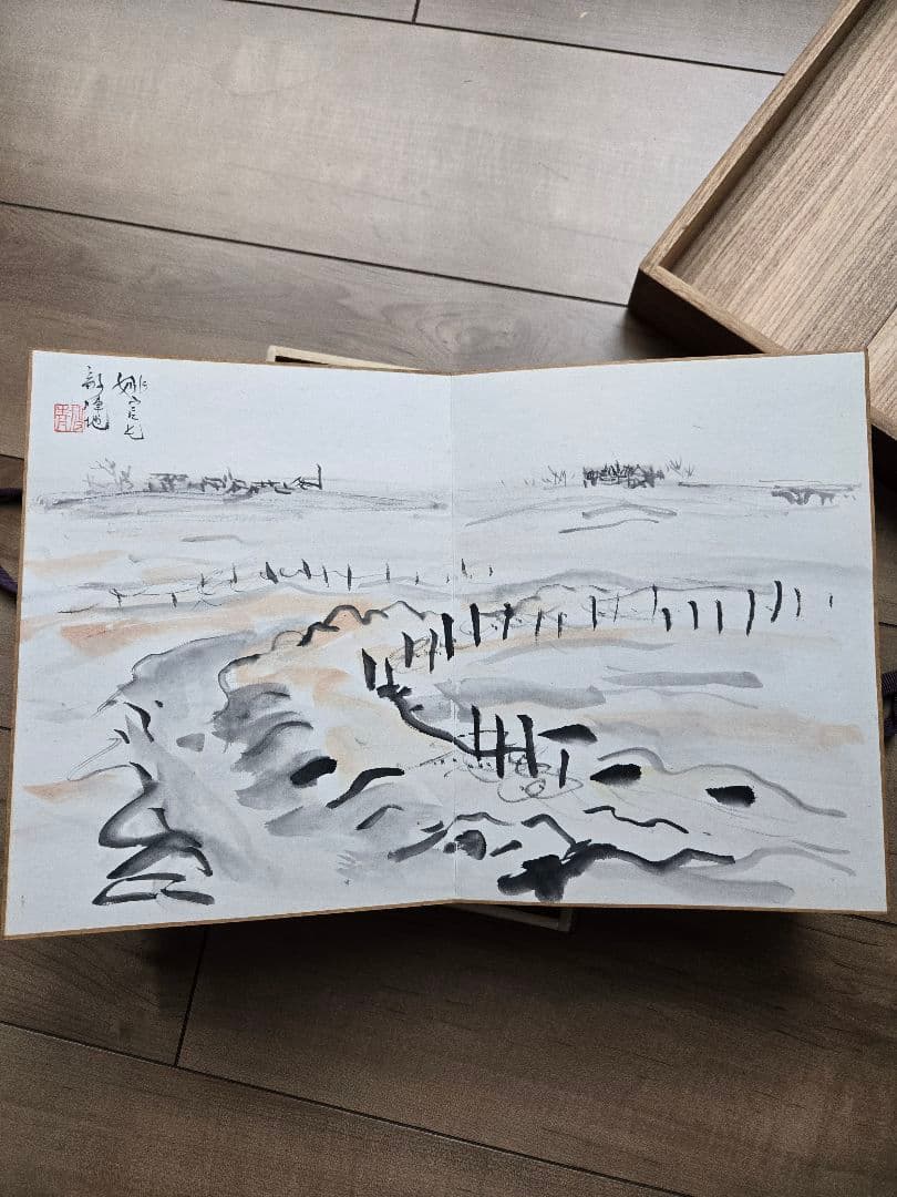 従軍画家肉筆　「北支戦績」　画帳　中国戦前風景　日本軍　昭和13年