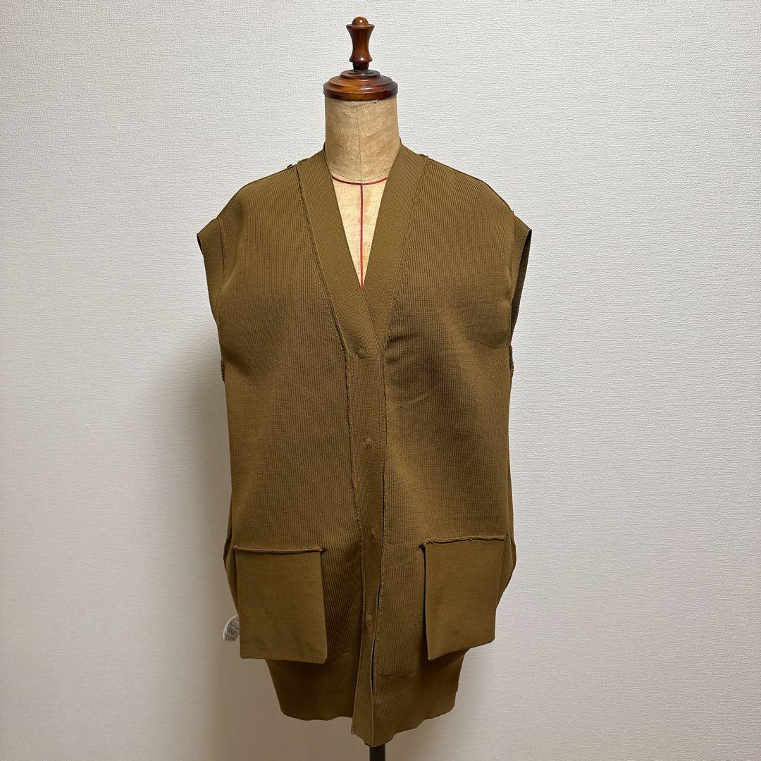 【アダムエロペ】ミドルニットジレ　ブラウン