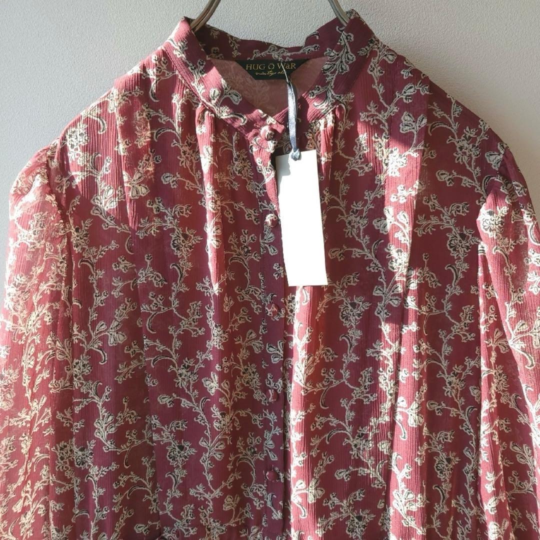 ハグオーワー　楊柳フラワーpt.ドローストリングワンピース