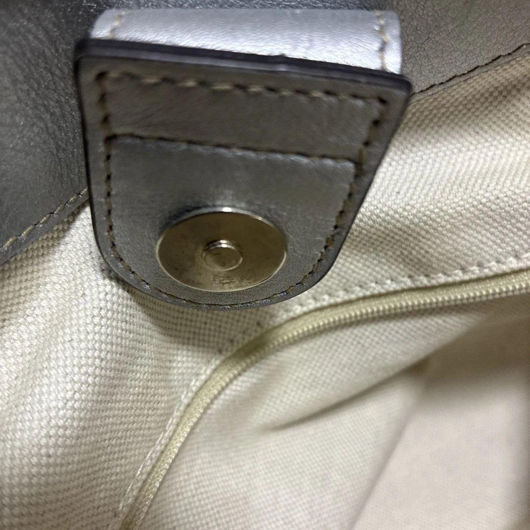 GUCCI / グッチシマ GG柄 スーキー トートバッグ レザー シルバー