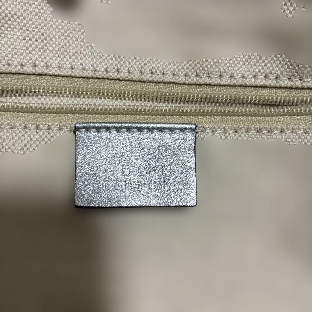 GUCCI / グッチシマ GG柄 スーキー トートバッグ レザー シルバー
