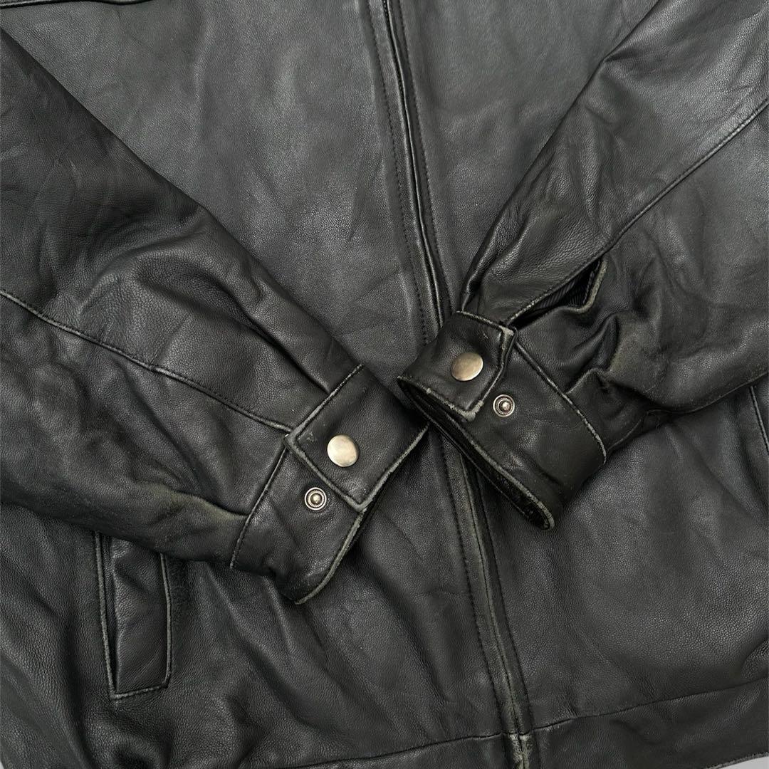 セントジョンズベイ レザージャケット ブラック 本革 スムースレザー M