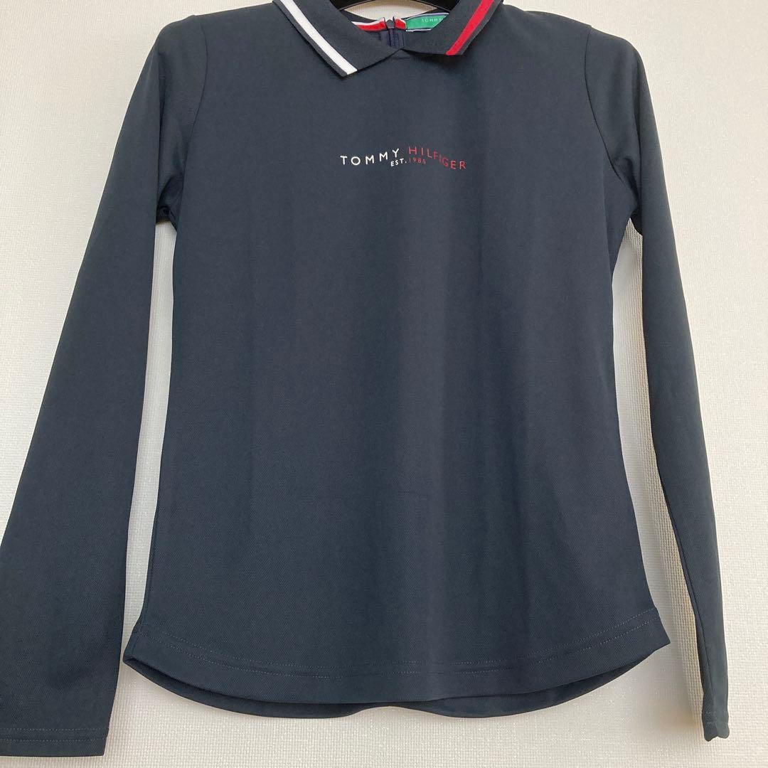 【新品】  ゴルフ長袖ポロシャツ ネイビー 速乾 M