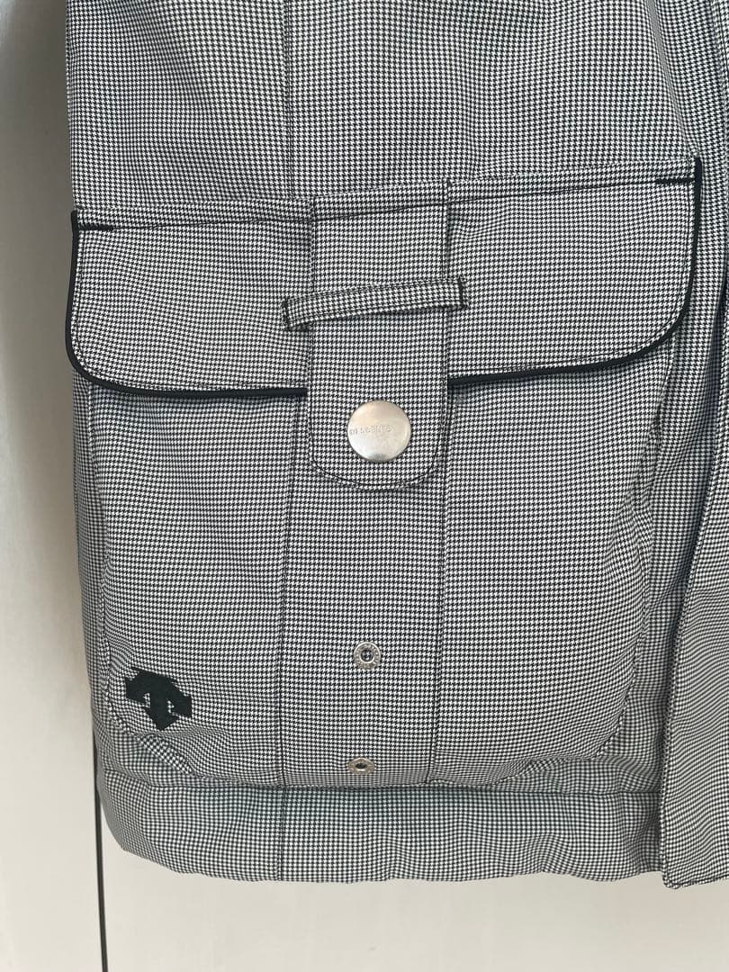 【DESCENTE】スキーウェア　9号上下セット　千鳥格子柄
