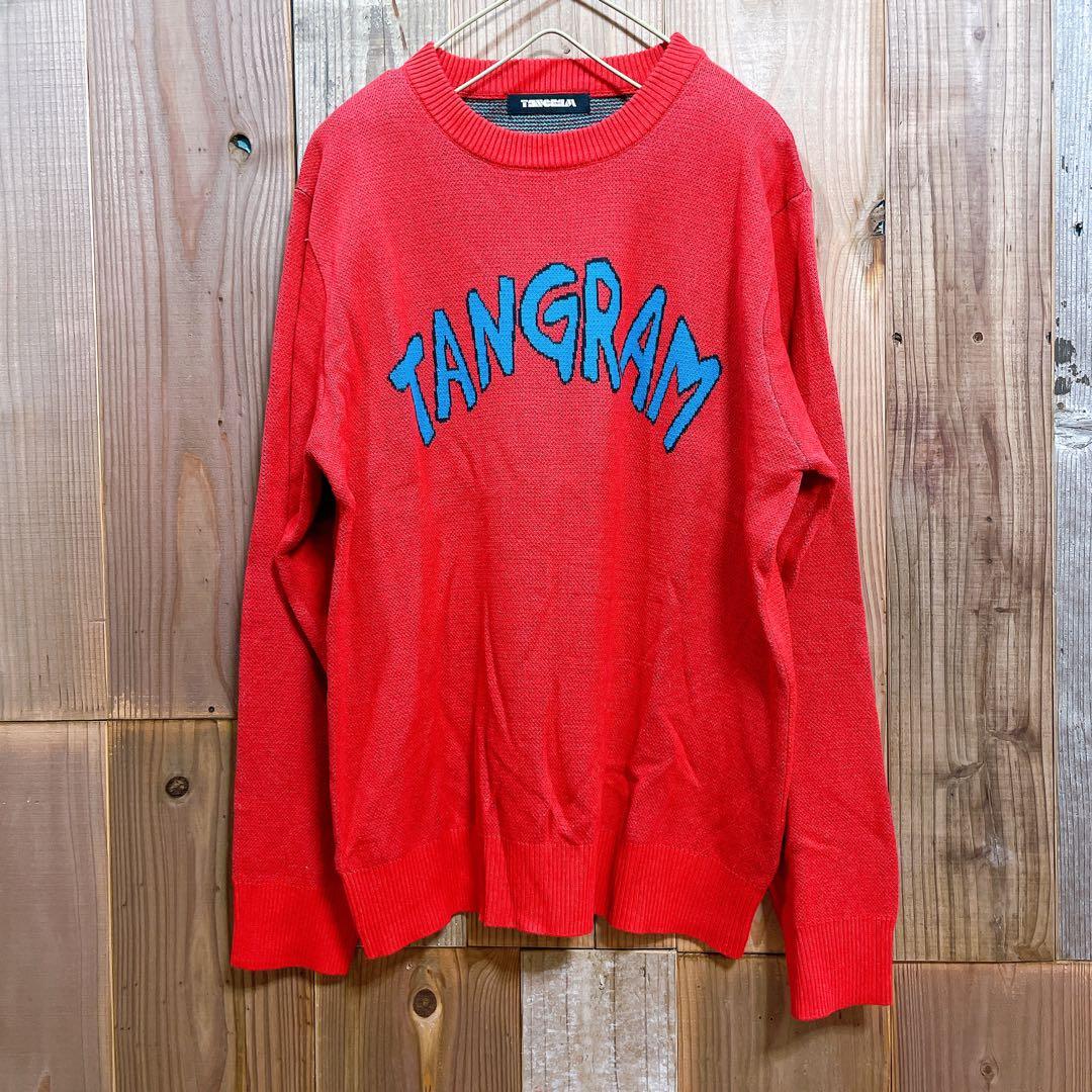 TANGRAM タングラム アーチロゴ 花柄 スクールニット セーター Lサイズ