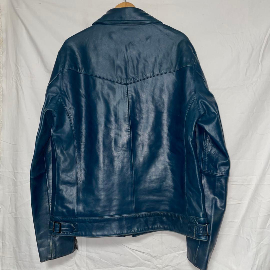 【Haruf】ターコイズ ホースハイドレザートラッカージャケット ライダース