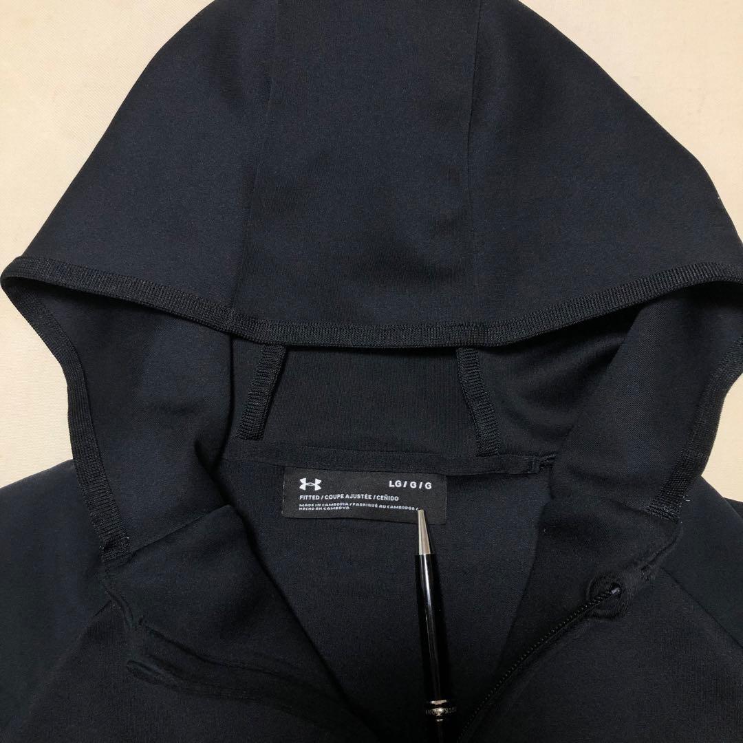 アンダーアーマー◇ダンボールニット ジップアップ　パーカー◇ブラック Lサイズ