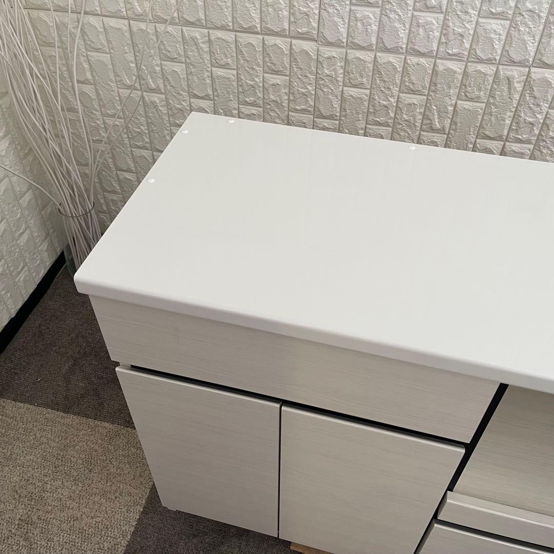 東京23区配送無料✨設置まで❗️キッチンカウンター　横幅115cm ホワイト　美品