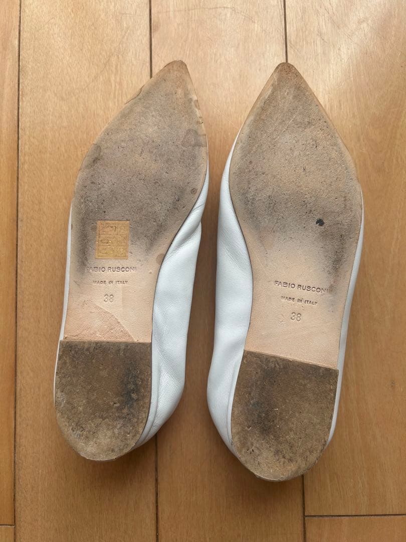 FABIO RUSCONI ホワイト バレエシューズ 38