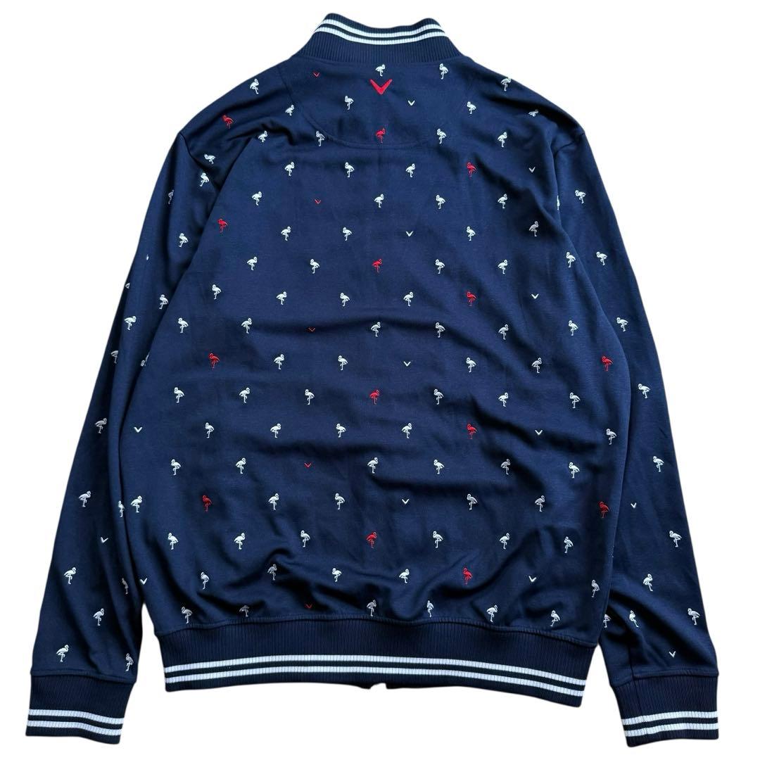 【未使用級/2XL】キャロウェイゴルフ トラックジャケット ロゴ刺繍 フラミンゴ