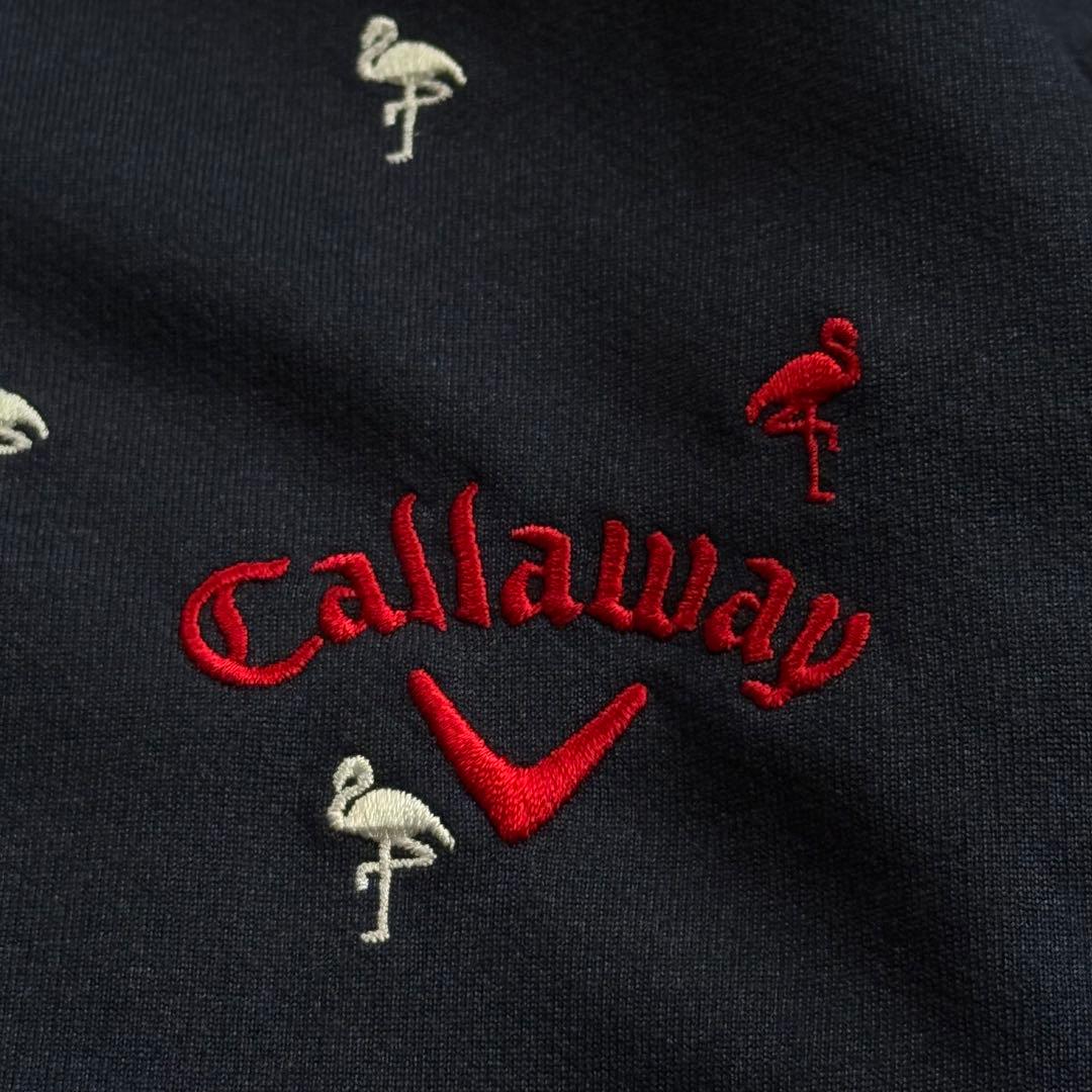 【未使用級/2XL】キャロウェイゴルフ トラックジャケット ロゴ刺繍 フラミンゴ