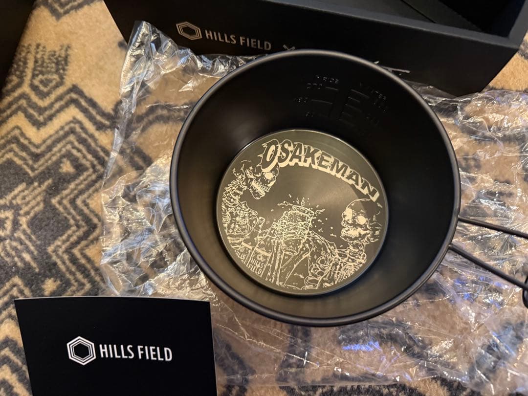 黒酸化深型シェラOSAKEMAN柄480ml ステンレス HILLS FIELD
