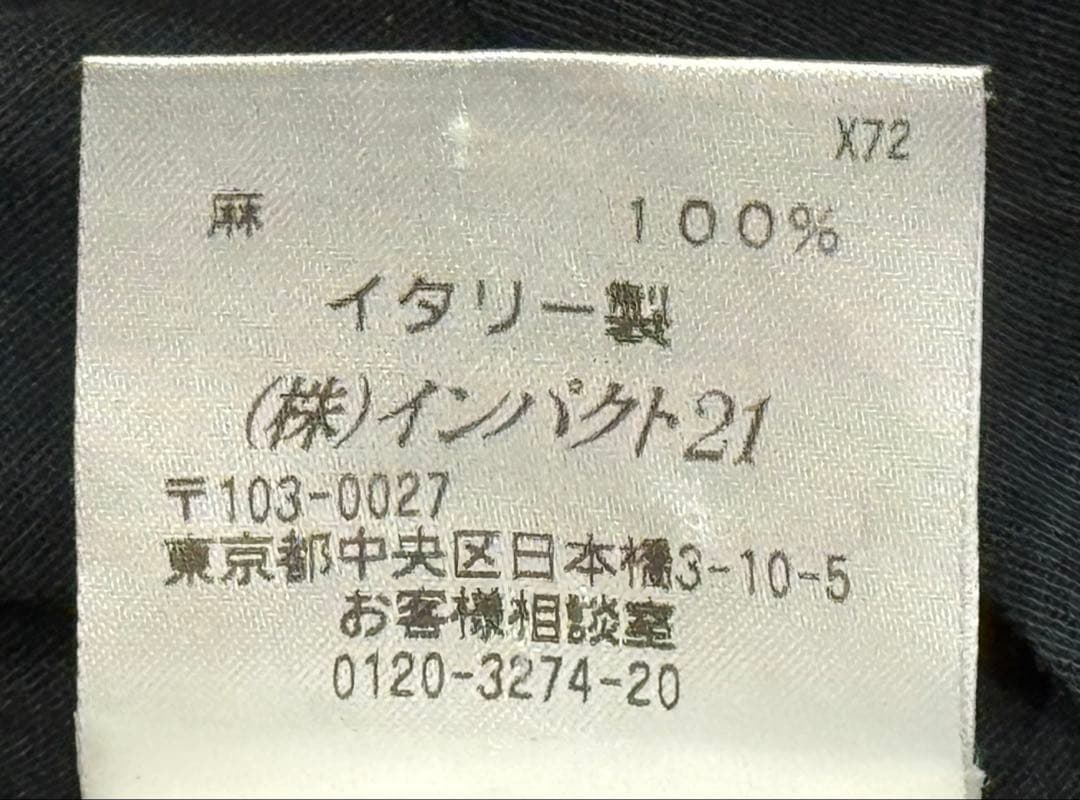 【ラルフローレン】 麻100% 紳士イタリア製スラックス　36(XL) 黒