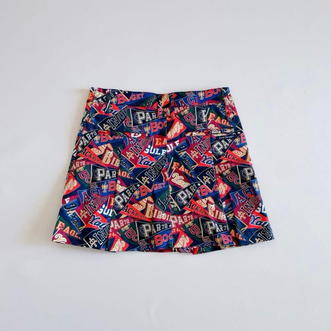 ジャックバニー ゴルフ スカート 1/M 総柄　フラッグ柄　マルチカラー　春夏