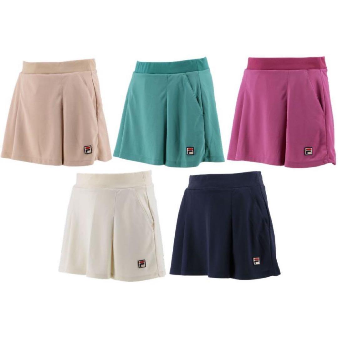 美品＊FILAフィラ＊裾プリーツトップスとグリーンのスコート上下セットXL