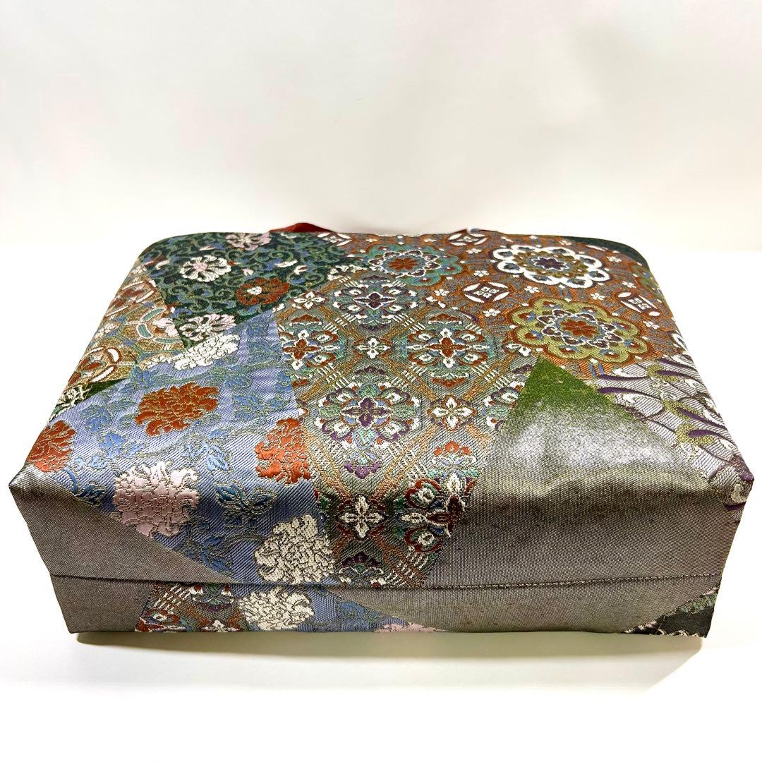 24時間以内発送　高級中古袋帯使用　　　　　　 手作り　Lサイズ 手さげ2752