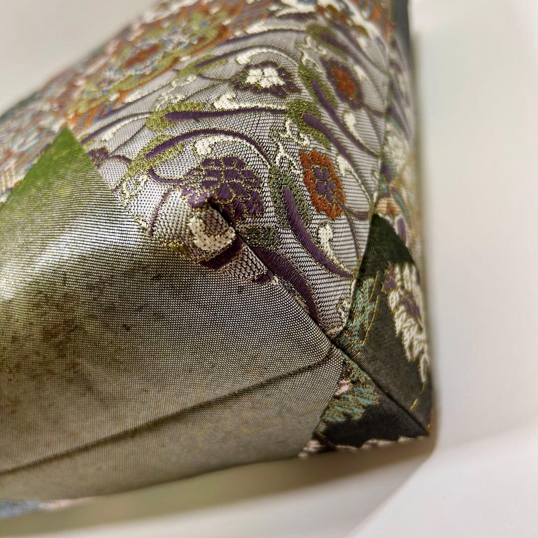 24時間以内発送　高級中古袋帯使用　　　　　　 手作り　Lサイズ 手さげ2752