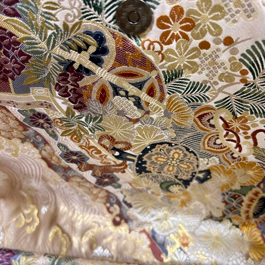 24時間以内発送　高級中古袋帯使用　　　　　　 手作り　Lサイズ 手さげ2752