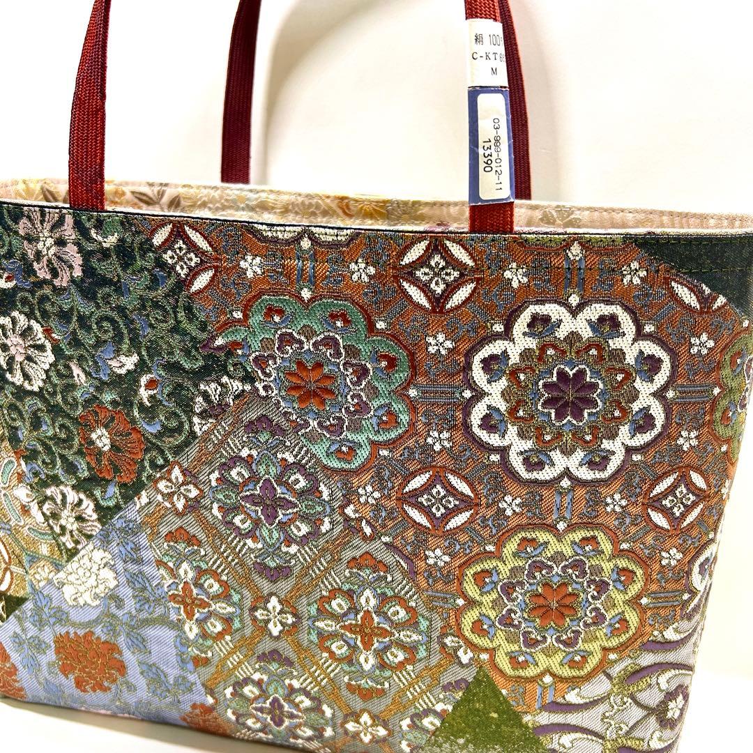 24時間以内発送　高級中古袋帯使用　　　　　　 手作り　Lサイズ 手さげ2752