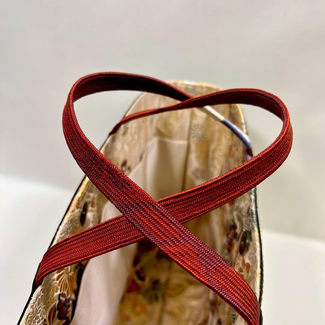 24時間以内発送　高級中古袋帯使用　　　　　　 手作り　Lサイズ 手さげ2752