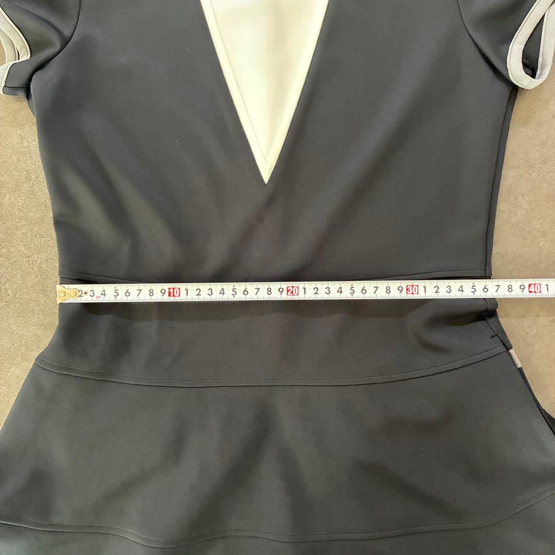 【美品】ランバンスポール Vネックレイヤード調ワンピース Mサイズ