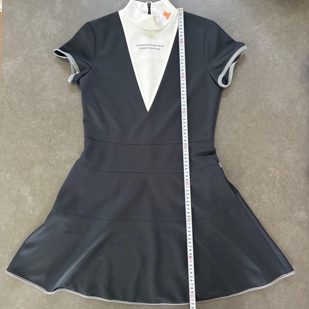 【美品】ランバンスポール Vネックレイヤード調ワンピース Mサイズ