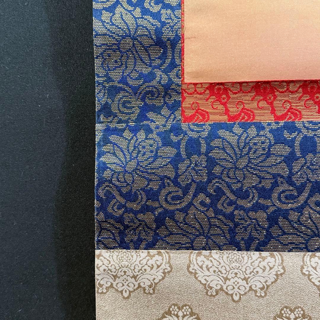 K165 直覚 「阿弥陀三尊佛」 掛軸 日本画 絹本 共箱