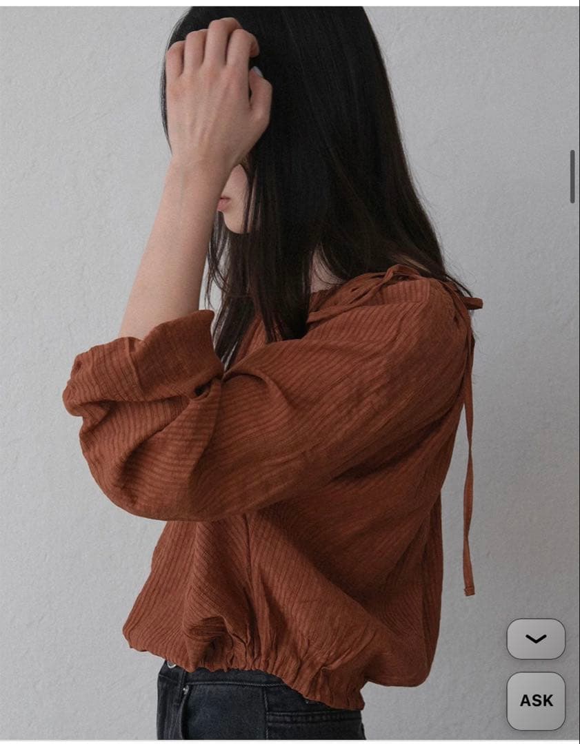 トップス OHOTORO Herbs String Blouse brick