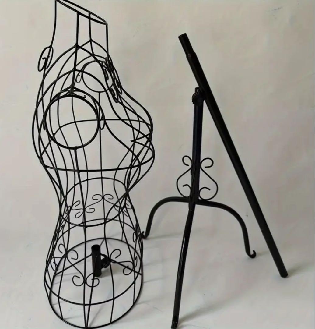 ☆らび☆新品★アイアン製レディースワイヤートルソー★ディスプレイ★黒ブラック