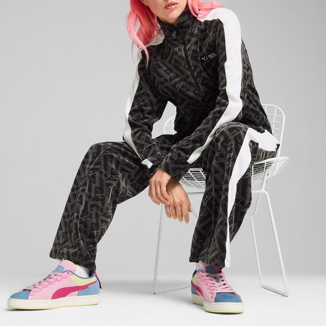 新品 プーマ イカゲーム T7 ベロアトラックジャケット セットアップ US S