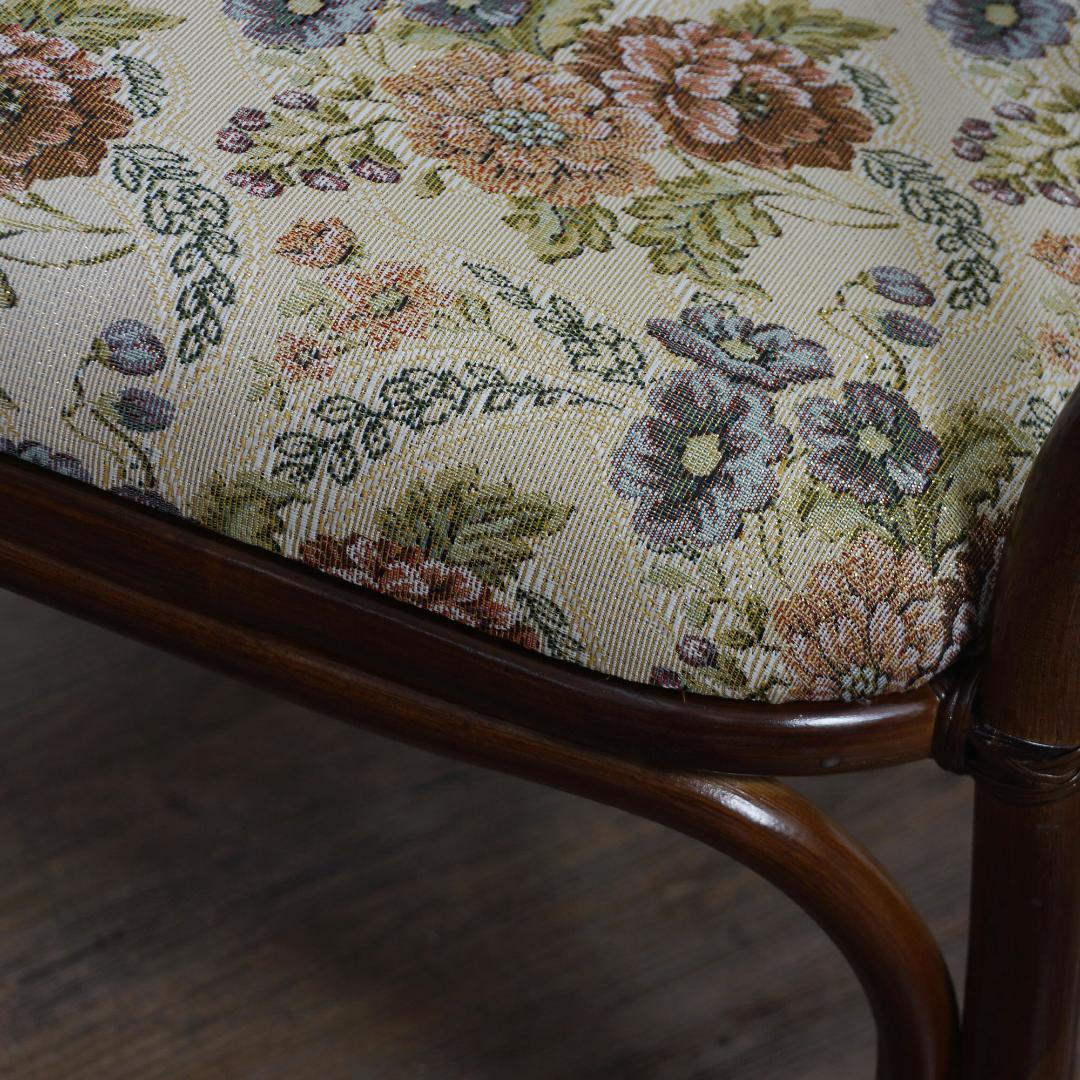 送料無料【新品】 楽々ラタン 座椅子 　ジャガード生地