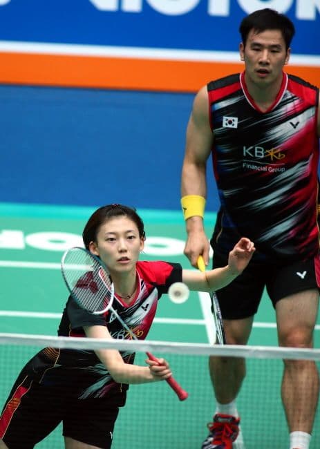 VICTOR韓国代表徐承宰選手着用モデル バドミントンシャツ トナミ実業団NTT